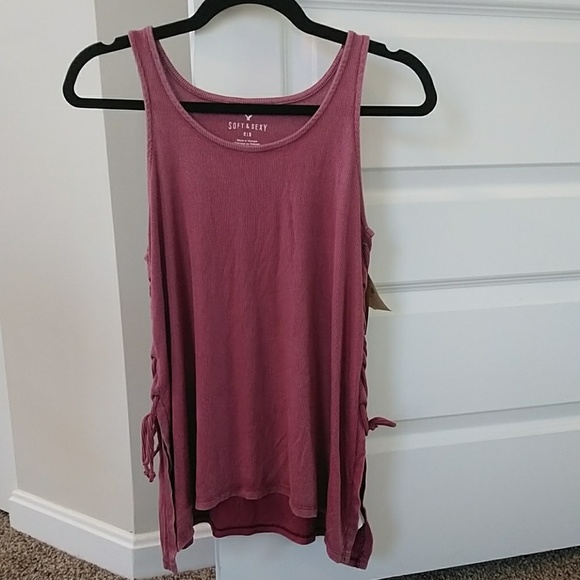 American Eagle Outfitters Tops - NWT AEO Soft & Sexy Ribbed Tie Up Sides Tank S